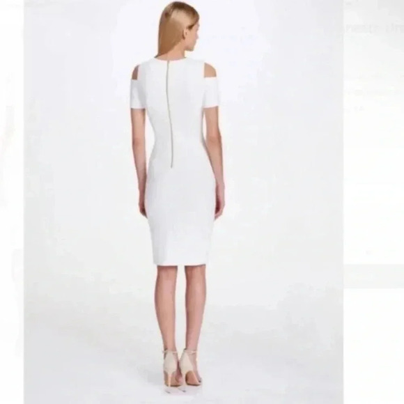 NWOT Calvin Klein Cold Shoulder Scuba Dress Size 8 - Picture 3 of 6